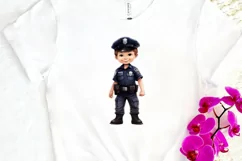 Cute Police Officer Boy PNG Clipart Product Image 3