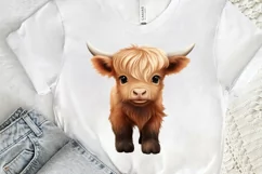 Baby Highland Cow Illustrations PNG Clipart Product Image 3