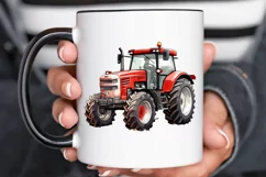 Farm Tractor Watercolor Sublimation PNG Clipart Product Image 3