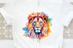 Watercolor Lion Wall Art PNG Clipart Product Image 3