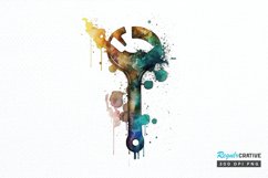 Watercolor Wrench PNG Clipart Product Image 1