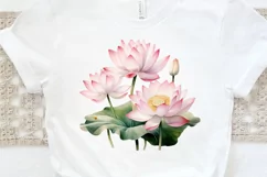Lotus Flowers Watercolor Sublimation PNG Clipart Product Image 3
