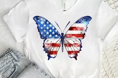Patriotic American Flag Butterfly PNG Clipart Product Image 3