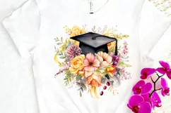 Floral Graduation Caps Sublimation PNG Clipart Product Image 3