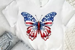 Patriotic American Flag Butterfly PNG Clipart Product Image 3