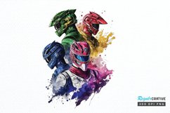 Watercolor Power Rangers PNG Clipart Product Image 1