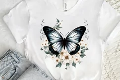 Floral Black Butterfly PNG Clipart Product Image 3
