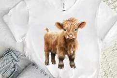 Baby Highland Cow Illustrations PNG Clipart Product Image 3