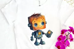 Robot Boy Watercolor Sublimation PNG Clipart Product Image 3