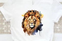 Watercolor King Lion Sublimation PNG Clipart Product Image 3