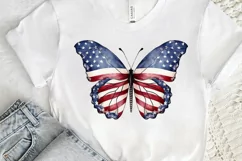 Patriotic American Flag Butterfly PNG Clipart Product Image 3