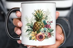 Pineapple with Tropical Floral png clipart Product Image 3