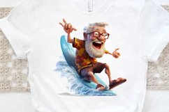 Funny Grandpa Surfing PNG Clipart Product Image 3
