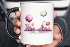 Watercolor Candy Planet Landscape PNG Clipart Product Image 3