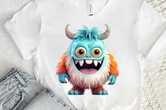 Cute Monster Watercolor Sublimation PNG Clipart Product Image 3