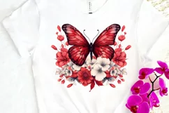 Floral Red Butterfly Couple PNG Clipart Product Image 3