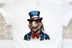 Funny 4th of July T-rex Sublimation PNG Clipart Product Image 3