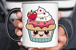 Cute Kawaii Cupcakes Valentine Stickers PNG Clipart Product Image 3