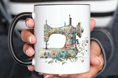 Watercolor Floral Sewing Machines PNG Clipart Product Image 3