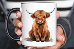 Cute Highland Cow Sublimation PNG Clipart Product Image 3
