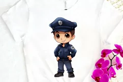 Cute Police Officer Boy PNG Clipart Product Image 3