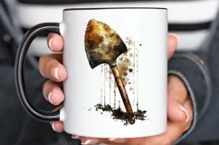 Watercolor Miner Pick Shovel PNG Clipart Product Image 3