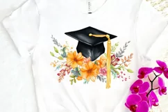 Floral Graduation Caps Sublimation PNG Clipart Product Image 3