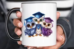 Graduation Owl Friends Sublimation PNG Clipart Product Image 3