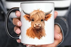 Cute Highland Cow Sublimation PNG Clipart Product Image 3