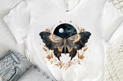 Fairy Night Moth and Moon PNG Clipart Product Image 3