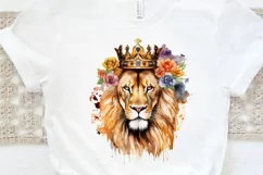 Watercolor King Lion Sublimation PNG Clipart Product Image 3