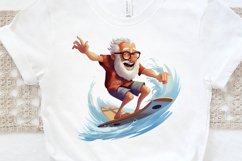 Funny Grandpa Surfing PNG Clipart Product Image 3