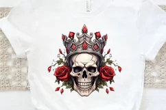 King Skull With Roses PNG Clipart Product Image 3