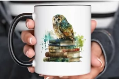 Watercolor Owl On Books PNG Clipart Product Image 3