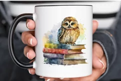 Watercolor Owl On Books PNG Clipart Product Image 3