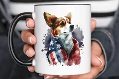 Watercolor Patriotic Dog PNG Clipart Product Image 3