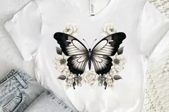 Floral Black Butterfly PNG Clipart Product Image 3
