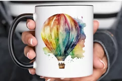 Watercolor Hot Air Balloon PNG Clipart Product Image 3