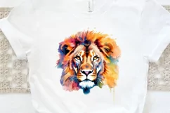 Watercolor Lion Wall Art PNG Clipart Product Image 3