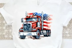 Patriotic Truck Sublimation PNG Clipart Product Image 3