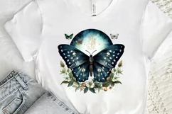 Fairy Night Moth and Moon PNG Clipart Product Image 3