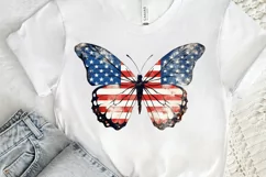 Patriotic American Flag Butterfly PNG Clipart Product Image 3