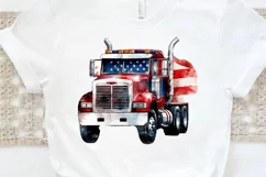 Patriotic Truck Sublimation PNG Clipart Product Image 3