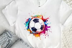 Watercolor Football PNG Clipart Product Image 3