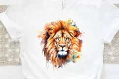Watercolor Lion Wall Art PNG Clipart Product Image 3
