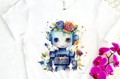 Robot Boy Watercolor Sublimation PNG Clipart Product Image 3
