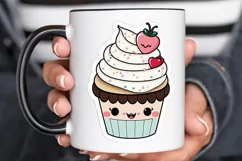 Cute Kawaii Cupcakes Valentine Stickers PNG Clipart Product Image 3