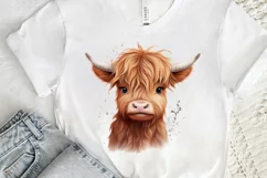 Baby Highland Cow Illustrations PNG Clipart Product Image 3