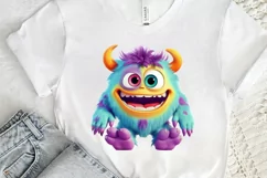 Cute Monster Watercolor Sublimation PNG Clipart Product Image 3