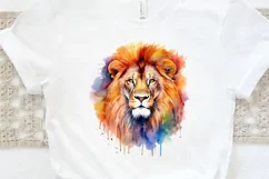 Watercolor Lion Wall Art PNG Clipart Product Image 3